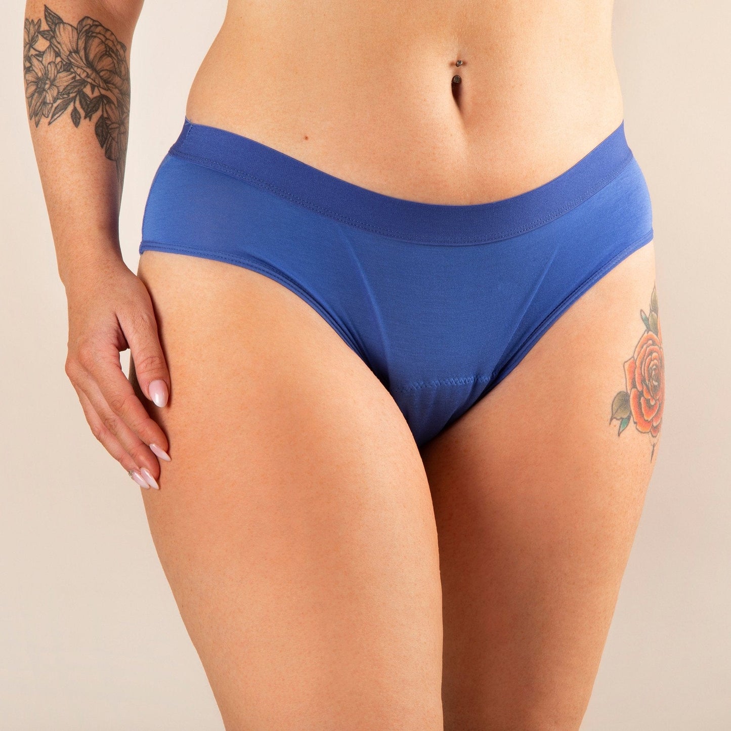 culotte menstruelle léa bleu face