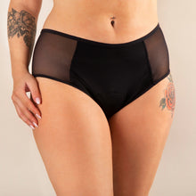 Cargar imagen en el visor de la galería, culotte menstruelle taille haute noir face
