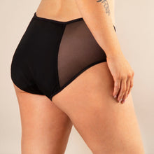 Cargar imagen en el visor de la galería, culotte menstruelle taille haute noir dos
